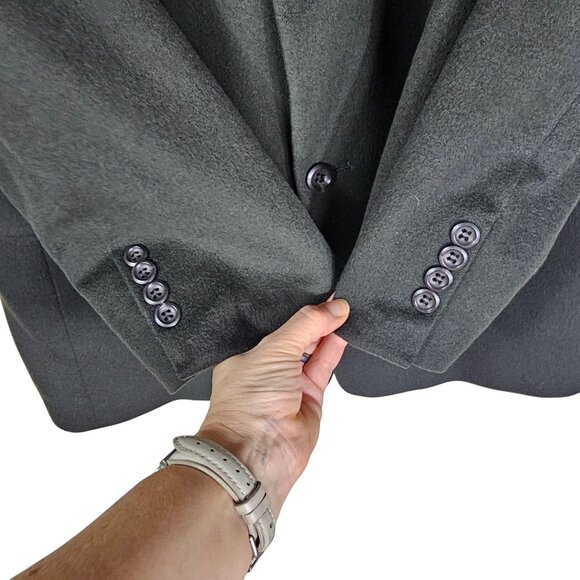 Jos A Bank 44L 100% Cashmere Gordon Blazer Dark Green Sport Coat Suit Jacket - Picture 10 of 11